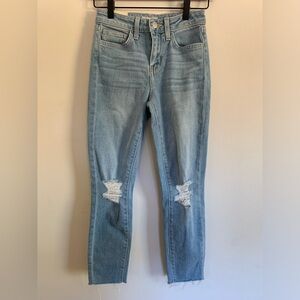 L’ Agence El Matador French Slim Leg Distressed Jean Raw Hem Size 23